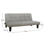 ΚΑΝΑΠΕΣ ΚΡΕΒΑΤΙ ODESSA HM3000.01 ΥΦΑΣΜΑ ΜΠΕΖ 179x80x79 εκ. - Image 5