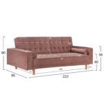 ΚΑΝΑΠΕΣ ΚΡΕΒΑΤΙ SALVADOR HM3150.12 ΒΕΛΟΥΔΟ ΣΑΠΙΟ ΜΗΛΟ  223X90X80Y εκ. - Image 2