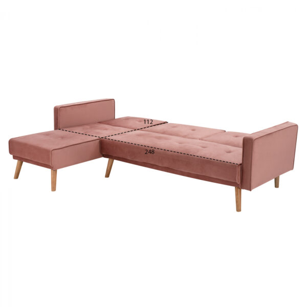 ΚΑΝΑΠΕΣ ΚΡΕΒΑΤΙ ΓΩΝΙΑ ΑΝΑΣΤΡΕΨΙΜΗ TALIA HM3153.02 ΒΕΛΟΥΔΟ ΣΑΠΙΟ ΜΗΛΟ 267x153x85 εκ - Image 3