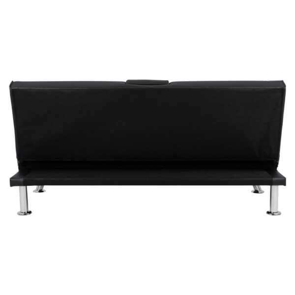 ΚΑΝΑΠΕΣ ΚΡΕΒΑΤΙ BENIN ΜΕ ΜΑΥΡΟ PU 165x76,5x79 εκ ΚΑΙ ΠΤΥΣΣΟΜΕΝΟ ΜΠΡΑΤΣΟ HM3157.01 - Image 5