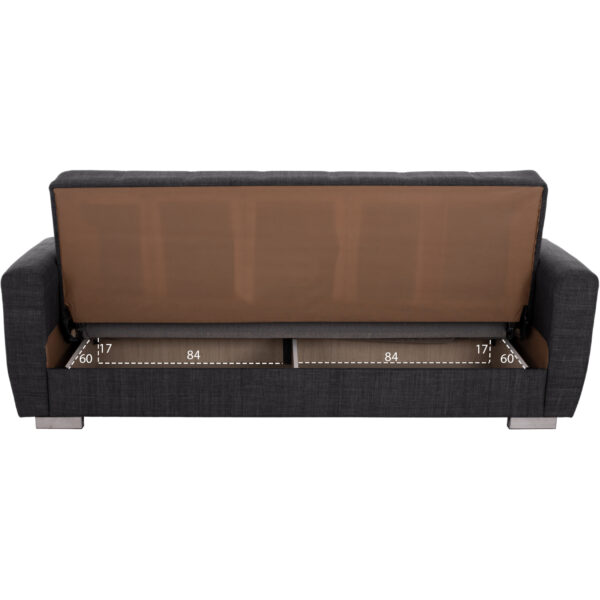 ΚΑΝΑΠΕΣ ΚΡΕΒΑΤΙ POLYA ΤΡΙΘΕΣΙΟΣ HM3240.03 ΓΚΡΙ 215x85x76Υ εκ. - Image 5