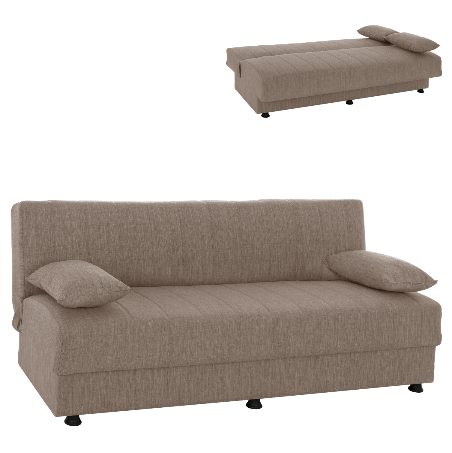 HM3239.04 ΚΑΝΑΠΕΣ ΚΡΕΒΑΤΙ ANDRI ΤΡΙΘΕΣΙΟΣ ΜΠΕΖ HM3239.04 180x83x74Υ εκ. - Image 1