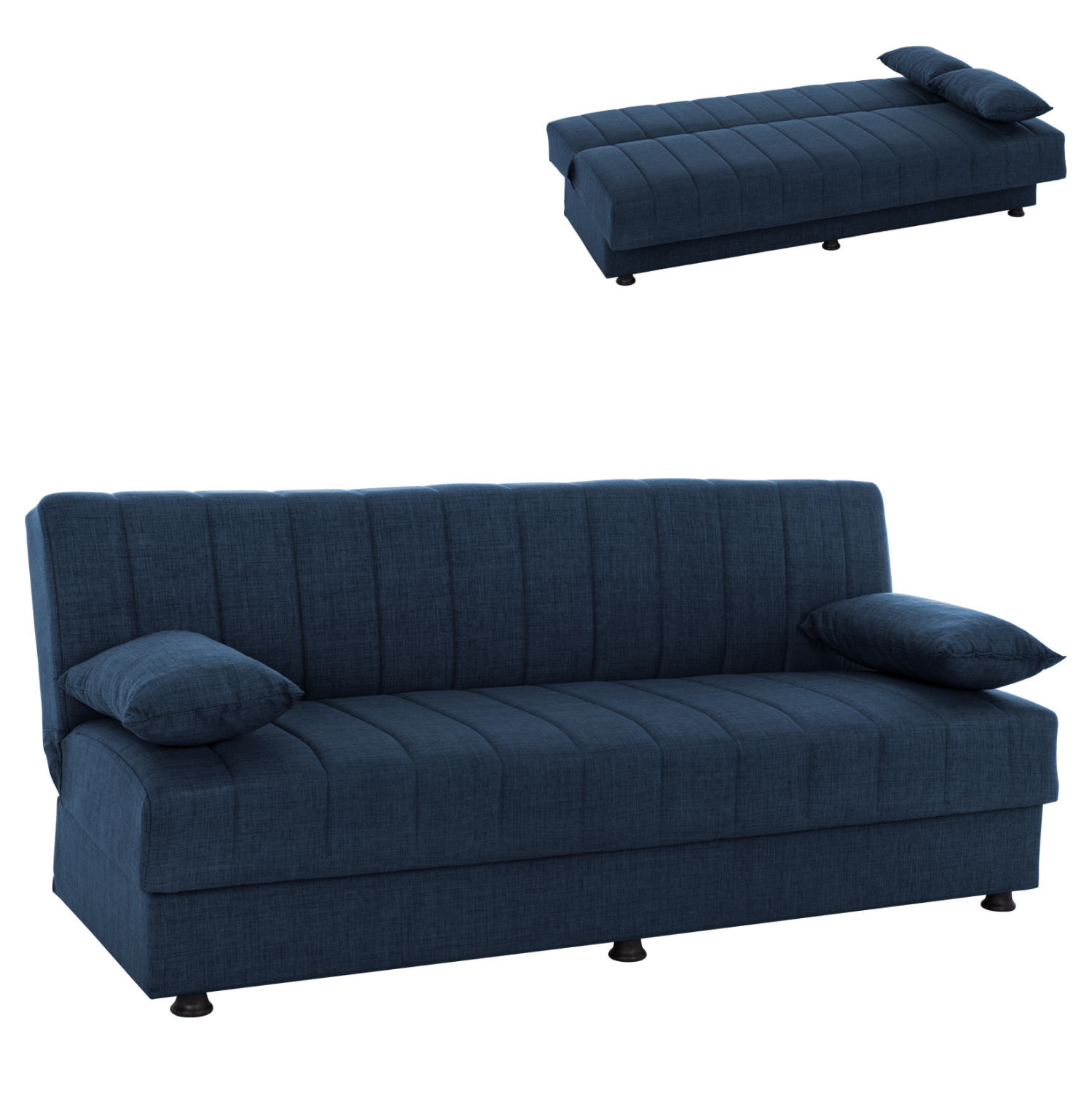 HM3239.07 ΚΑΝΑΠΕΣ ΚΡΕΒΑΤΙ ANDRI ΤΡΙΘΕΣΙΟΣ ΜΠΛΕ HM3239.07 180x83x74Y εκ. - Image 1