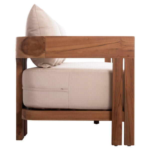 ΚΑΝΑΠΕΣ ΤΡΙΘΕΣΙΟΣ ΣΕΙΡΑ KIOTO HM6382 ΞΥΛΟ TEAK ΦΥΣΙΚΟ-ΜΠΕΖ ΜΑΞΙΛΑΡΙΑ 210x74x72Υεκ. - Image 4