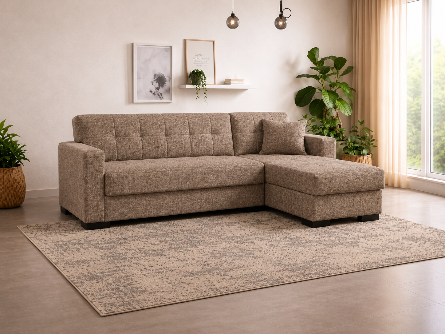 Γωνιακός καναπές-κρεβάτι New Dynamic Corner Γωνιακός καναπές-κρεβάτι New Dynamic Corner, Νο 69-002, Καφέ, All4home - Image 1
