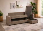 Γωνιακός καναπές-κρεβάτι New Dynamic Corner, Νο 69-002, Καφέ, All4home - Image 3