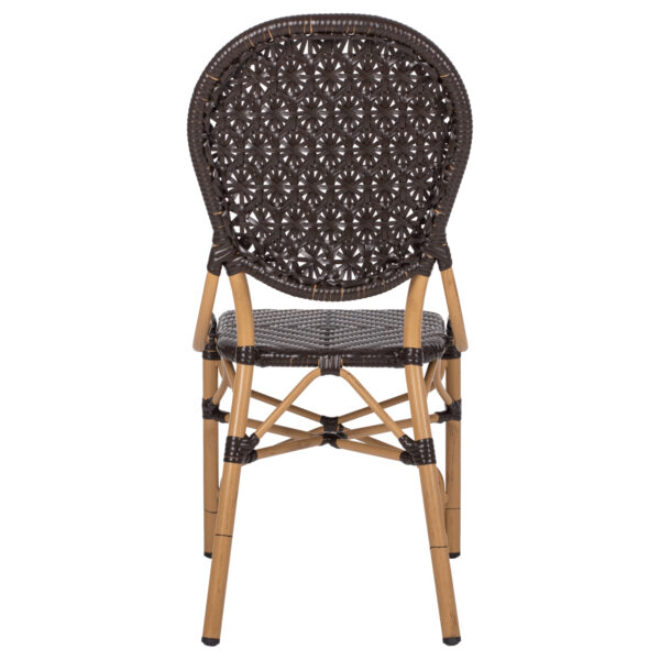ΚΑΡΕΚΛΑ ΑΛΟΥΜΙΝΙΟΥ BAMBOO LOOK ΜΕ ΚΑΦΕ PE RATTAN HM5925.01 47x58x95Yεκ. - Image 6