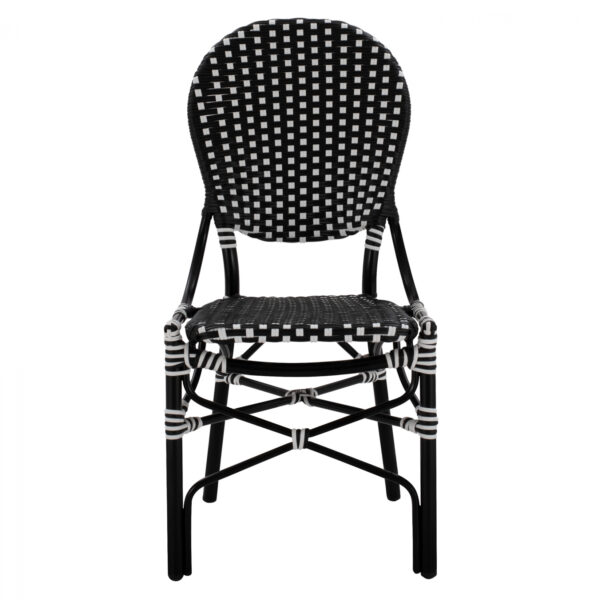 ΚΑΡΕΚΛΑ ΑΛΟΥΜΙΝΙΟΥ BAMBOO LOOK ΜΕ WICKER ΜΑΥΡΟ ΛΕΥΚΟ HM5792.02 46x60x96 εκ. - Image 3