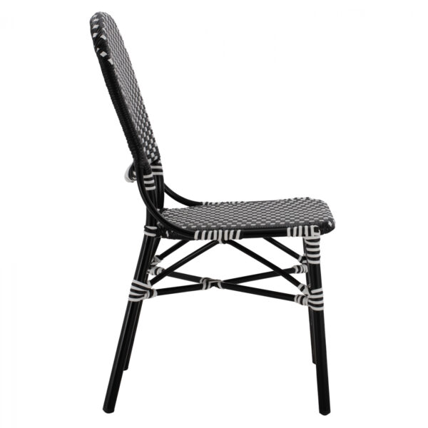 ΚΑΡΕΚΛΑ ΑΛΟΥΜΙΝΙΟΥ BAMBOO LOOK ΜΕ WICKER ΜΑΥΡΟ ΛΕΥΚΟ HM5792.02 46x60x96 εκ. - Image 4