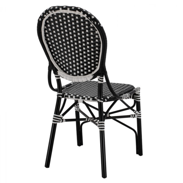 ΚΑΡΕΚΛΑ ΑΛΟΥΜΙΝΙΟΥ BAMBOO LOOK ΜΕ WICKER ΜΑΥΡΟ ΛΕΥΚΟ HM5792.02 46x60x96 εκ. - Image 5