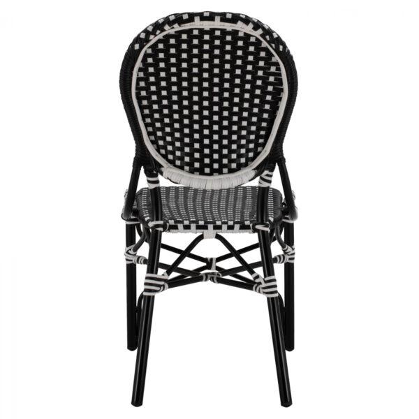 ΚΑΡΕΚΛΑ ΑΛΟΥΜΙΝΙΟΥ BAMBOO LOOK ΜΕ WICKER ΜΑΥΡΟ ΛΕΥΚΟ HM5792.02 46x60x96 εκ. - Image 6