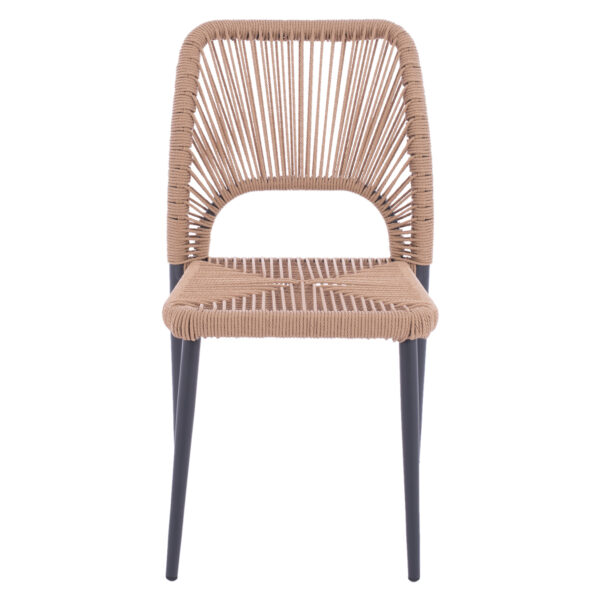 ΚΑΡΕΚΛΑ ΑΛΟΥΜΙΝΙΟΥ ΓΚΡΙ ΜΕ P.E.TWIST RATTAN ΜΠΕΖ HM5770.02 45x63x82Υ εκ. - Image 3