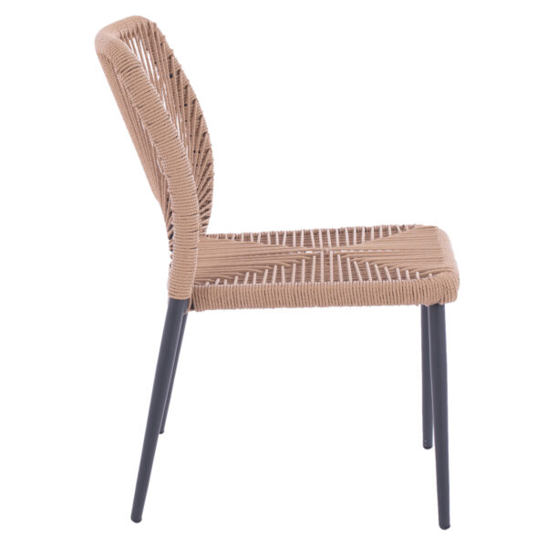 ΚΑΡΕΚΛΑ ΑΛΟΥΜΙΝΙΟΥ ΓΚΡΙ ΜΕ P.E.TWIST RATTAN ΜΠΕΖ HM5770.02 45x63x82Υ εκ. - Image 4