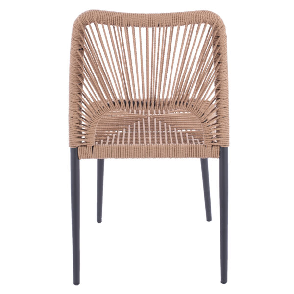 ΚΑΡΕΚΛΑ ΑΛΟΥΜΙΝΙΟΥ ΓΚΡΙ ΜΕ P.E.TWIST RATTAN ΜΠΕΖ HM5770.02 45x63x82Υ εκ. - Image 5