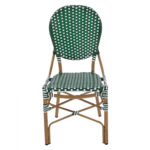 ΚΑΡΕΚΛΑ ΑΛΟΥΜΙΝΙΟΥ BAMBOO LOOK ΜΕ WICKER ΠΡΑΣΙΝΟ ΛΕΥΚΟ HM5792.01 47x55x98 εκ. - Image 3