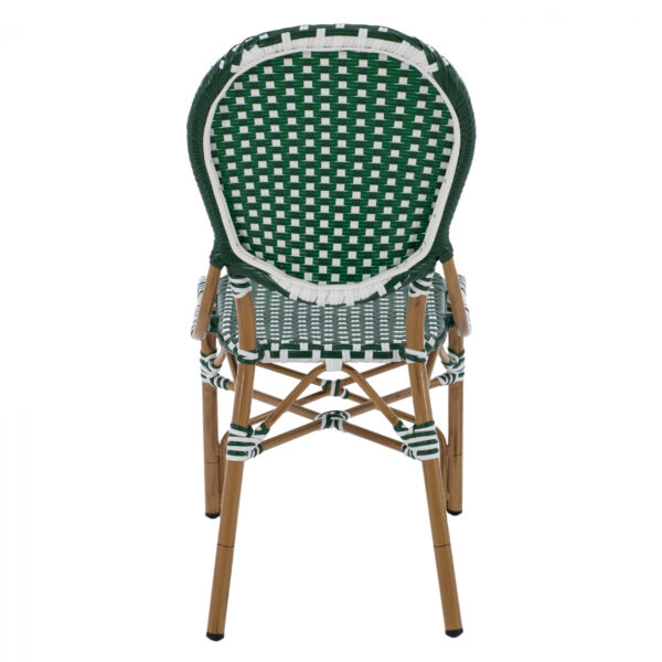 ΚΑΡΕΚΛΑ ΑΛΟΥΜΙΝΙΟΥ BAMBOO LOOK ΜΕ WICKER ΠΡΑΣΙΝΟ ΛΕΥΚΟ HM5792.01 47x55x98 εκ. - Image 6