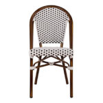ΚΑΡΕΚΛΑ BISTRO ΑΛΟΥΜΙΝΙΟΥ BAMBOO LOOK ΜΕ ΛΕΥΚΟ-ΜΑΥΡΟ RATTAN HM5566.01 45x54x90Υεκ. - Image 3