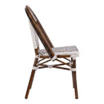 ΚΑΡΕΚΛΑ BISTRO ΑΛΟΥΜΙΝΙΟΥ BAMBOO LOOK ΜΕ ΛΕΥΚΟ-ΜΑΥΡΟ RATTAN HM5566.01 45x54x90Υεκ. - Image 4