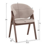 ΚΑΡΕΚΛΑ HANA HM9746.11 RUBBERWOOD ΣΕ ΜΑΥΡΟ ΧΡΩΜΑ-ΓΚΡΙ ΥΦΑΣΜΑ 55,5x60x85Yεκ. - Image 2
