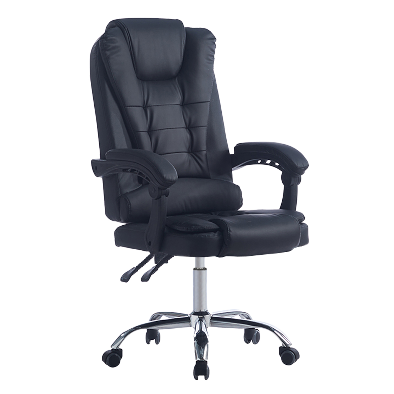 HM1221.01 ΚΑΡΕΚΛΑ ΓΡΑΦΕΙΟΥ ΔΙΕΥΘΥΝΤΙΚΗ KYRON HM1221.01 ΜΑΥΡO PU--ΒΑΣΗ ΧΡΩΜΙΟΥ 65x46x112Υεκ - Image 1