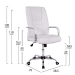 ΚΑΡΕΚΛΑ ΓΡΑΦΕΙΟΥ ANGEE HM1106.02 ΣΕ ΧΡΩΜΑ ΛΕΥΚΟ 58,5x70x120 cm - Image 2