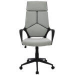 ΚΑΡΕΚΛΑ ΓΡΑΦΕΙΟΥ ANIVIA HM1073.21 ΓΚΡΙ & ΣΚΕΛΕΤΟ ΜΑΥΡΟ 64x61x127 cm - Image 2