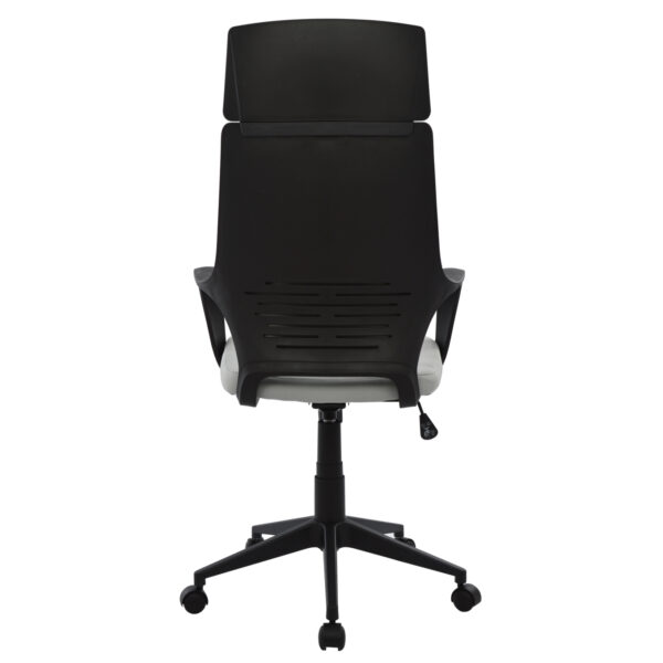 ΚΑΡΕΚΛΑ ΓΡΑΦΕΙΟΥ ANIVIA HM1073.21 ΓΚΡΙ & ΣΚΕΛΕΤΟ ΜΑΥΡΟ 64x61x127 cm - Image 4