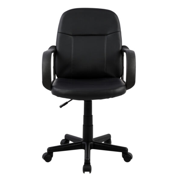 ΚΑΡΕΚΛΑ ΓΡΑΦΕΙΟΥ GRANE HM1005 ΜΕ ΜΠΡΑΤΣΑ ΜΑΥΡO PU 56,5x50x88-100Υ εκ. - Image 2