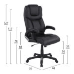 ΚΑΡΕΚΛΑ ΓΡΑΦΕΙΟΥ THORIN HM1050.01 ΜΕ MASSAGE ΜΑΥΡΗ HOMEMARKT 62x70x127Y εκ. - Image 2