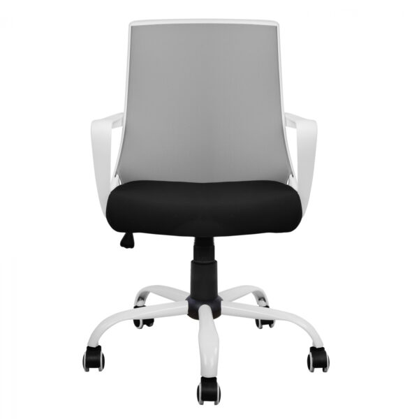 ΚΑΡΕΚΛΑ ΓΡΑΦΕΙΟΥ MALFOI HM1053.21 ΓΚΡΙ MESH & ΠΟΔΙ ΜΕΤΑΛΛΙΚΟ 58x59x103 cm - Image 3