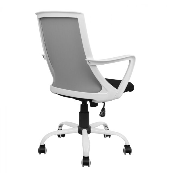 ΚΑΡΕΚΛΑ ΓΡΑΦΕΙΟΥ MALFOI HM1053.21 ΓΚΡΙ MESH & ΠΟΔΙ ΜΕΤΑΛΛΙΚΟ 58x59x103 cm - Image 5