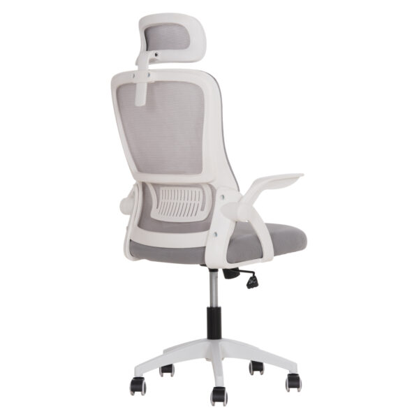 ΚΑΡΕΚΛΑ ΓΡΑΦΕΙΟΥ BLAZER HM1205.02 ΓΚΡΙ MESH-ΛΕΥΚΟΣ ΣΚΕΛΕΤΟΣ 60x58x110-130Υεκ. - Image 5