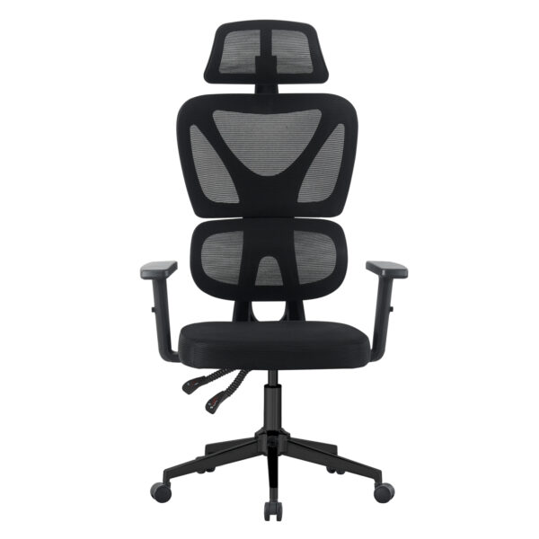 ΚΑΡΕΚΛΑ ΓΡΑΦΕΙΟΥ NOVAR HM1218.01 ΜΑΥΡO MESH--ΒΑΣΗ PP 51x49x121-129Υεκ - Image 3