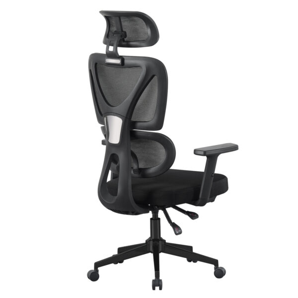 ΚΑΡΕΚΛΑ ΓΡΑΦΕΙΟΥ NOVAR HM1218.01 ΜΑΥΡO MESH--ΒΑΣΗ PP 51x49x121-129Υεκ - Image 5