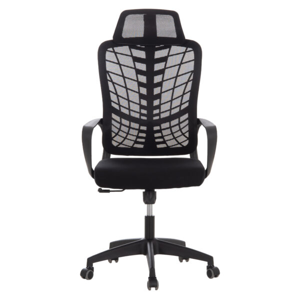 ΚΑΡΕΚΛΑ ΓΡΑΦΕΙΟΥ ELVAR HM1219.01 ΜΑΥΡO MESH--ΒΑΣΗ ΠΟΛΥΠΡΟΠΥΛΕΝΙΟΥ 63x56x125Υεκ - Image 3