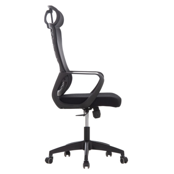 ΚΑΡΕΚΛΑ ΓΡΑΦΕΙΟΥ ELVAR HM1219.01 ΜΑΥΡO MESH--ΒΑΣΗ ΠΟΛΥΠΡΟΠΥΛΕΝΙΟΥ 63x56x125Υεκ - Image 4