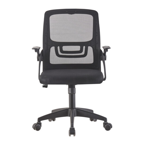 ΚΑΡΕΚΛΑ ΓΡΑΦΕΙΟΥ NETTIS HM1220.01 ΜΑΥΡO MESH-ΒΑΣΗ ΠΟΛΥΠΡΟΠΥΛΕΝΙΟΥ 47x47x109-119Υεκ - Image 2