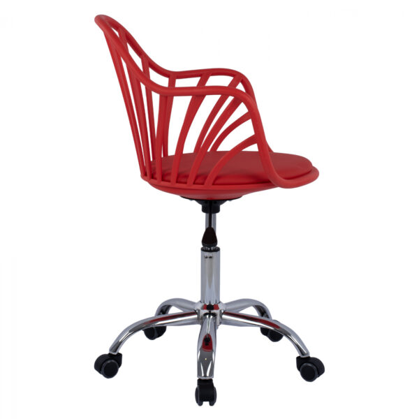 ΚΑΡΕΚΛΑ ΓΡΑΦΕΙΟΥ BECKY HM8457.04 ΣΕ ΚΟΚΚΙΝΟ ΧΡΩΜΑ 57Χ57Χ96 ΕΚ - Image 4