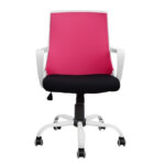 ΚΑΡΕΚΛΑ ΓΡΑΦΕΙΟΥ MALFOI HM1053.05 ΡΟΖ MESH & ΠΟΔΙ ΜΕΤΑΛΛΙΚΟ 58x59x103 εκ. - Image 3