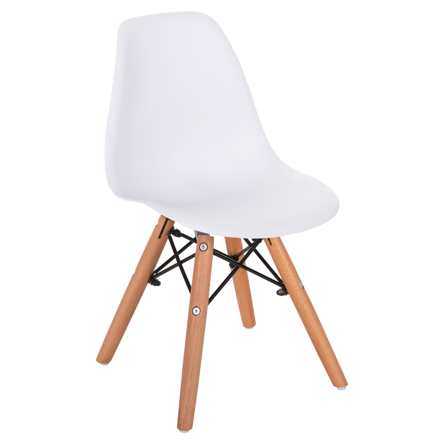 HM8453.01 ΚΑΡΕΚΛΑ TWIST KID HM8453.01 ΞΥΛΙΝΑ ΠΟΔΙΑ Κ ΚΑΘΙΣΜΑ PP ΛΕΥΚΟ 31x34x55.5Υεκ - Image 1