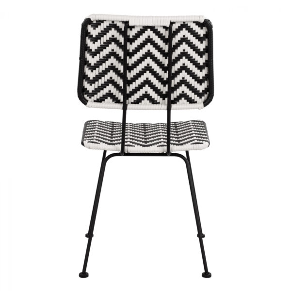 ΚΑΡΕΚΛΑ ΜΕΤΑΛΛΙΚΗ ALLEGRA HM5693 ΜΕ WICKER ΜΑΥΡΟ-ΛΕΥΚΟ 46x56x88Υ εκ. - Image 6