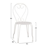 ΚΑΡΕΚΛΑ ΜΕΤΑΛΛΙΚΗ AMORE ΛΕΥΚΗ 42x48x90 εκ. HM5007.12 - Image 2