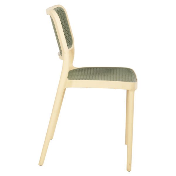 ΚΑΡΕΚΛΑ ΠΟΛΥΠΡΟΠΥΛΕΝΙΟΥ MEKO HM5934.04 ΜΠΕΖ ΜΕ OLIVE GREEN ΨΑΘΑ 41x49x102Υ εκ. - Image 4