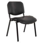 ΚΑΡΕΚΛΑ JANISHA HM1010.01 ΜΕ ΔΕΡΜΑΤΙΝΗ PU ΜΑΥΡΟ 53,5x59x77 εκ.
