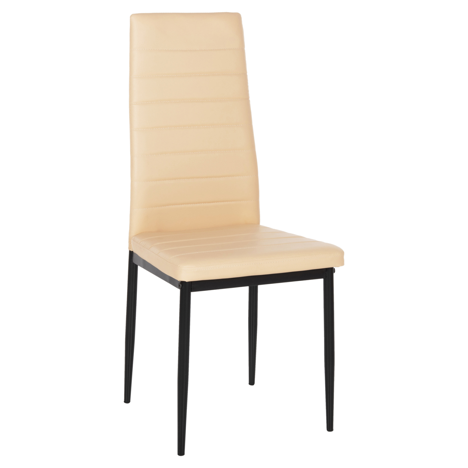 HM0037.25 ΚΑΡΕΚΛΑ ΤΡΑΠΕΖΑΡΙΑΣ LADY HM0037.25 ΑΝΟΙΧΤΟ ΚΡΕΜ PU ΣΚΕΛΕΤΟΣ ΜΑΥΡΟΣ ΜΕΤΑΛ. (K/D) 42x44x95Υεκ - Image 1