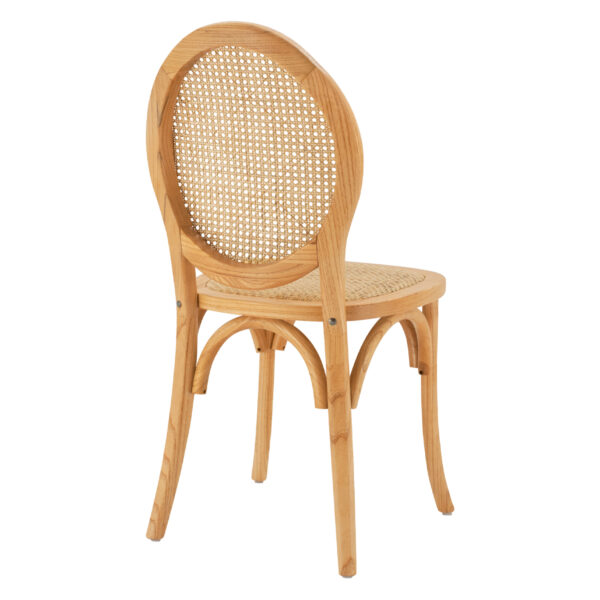 ΚΑΡΕΚΛΑ ΞΥΛΙΝΗ TINSLEY ΜΕ ΟΒΑΛ ΠΛΑΤΗ ΚΑΙ ΠΛΕΞΗ RATTAN ΣΕ ΦΥΣΙΚΗ ΑΠΟΧΡΩΣΗ HM8745.01 45x50x97 εκ. - Image 5