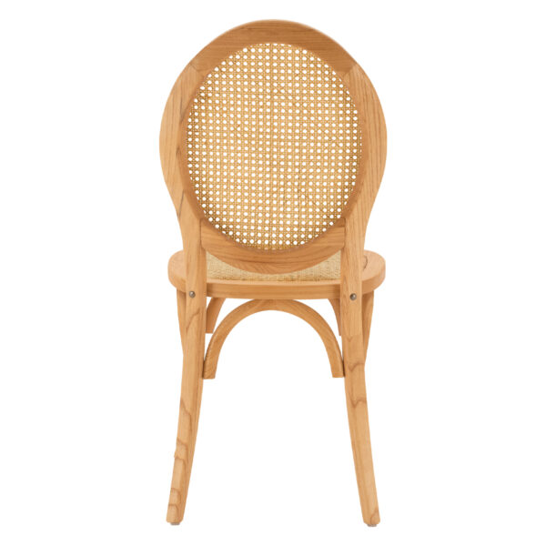 ΚΑΡΕΚΛΑ ΞΥΛΙΝΗ TINSLEY ΜΕ ΟΒΑΛ ΠΛΑΤΗ ΚΑΙ ΠΛΕΞΗ RATTAN ΣΕ ΦΥΣΙΚΗ ΑΠΟΧΡΩΣΗ HM8745.01 45x50x97 εκ. - Image 6