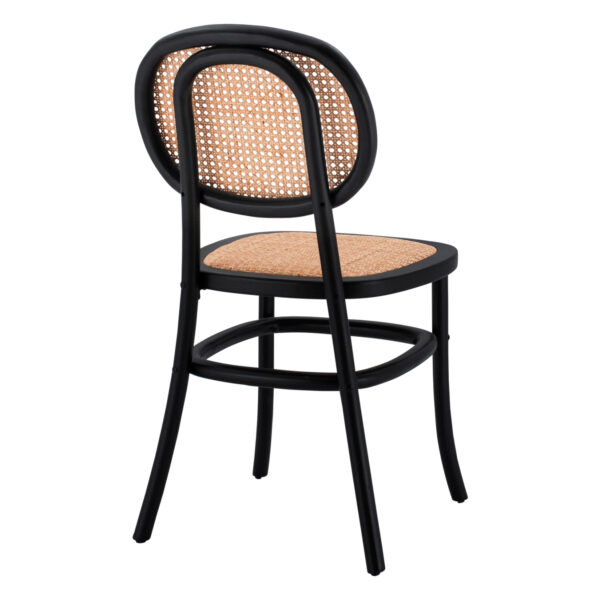 ΚΑΡΕΚΛΑ ΞΥΛΙΝΗ PENNY ΜΕ ΠΛΕΞΗ RATTAN ΣΕ ΜΑΥΡΗ ΑΠΟΧΡΩΣΗ HM8747 44x51x87 εκ. - Image 5