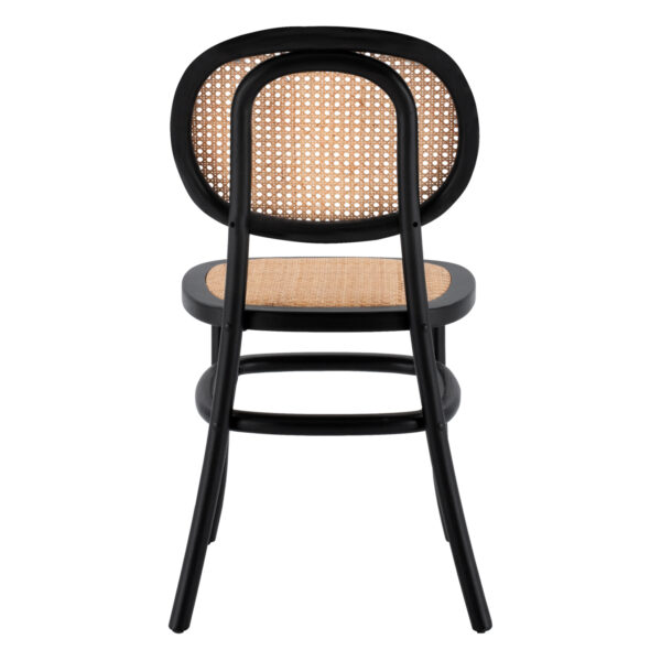 ΚΑΡΕΚΛΑ ΞΥΛΙΝΗ PENNY ΜΕ ΠΛΕΞΗ RATTAN ΣΕ ΜΑΥΡΗ ΑΠΟΧΡΩΣΗ HM8747 44x51x87 εκ. - Image 6