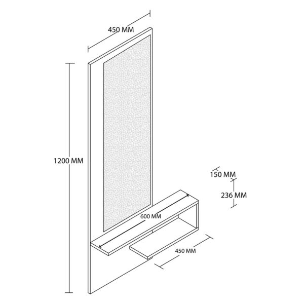Καθρέφτης με ράφι Line 6003, 45x15x120 εκ. ,All4home - Image 4
